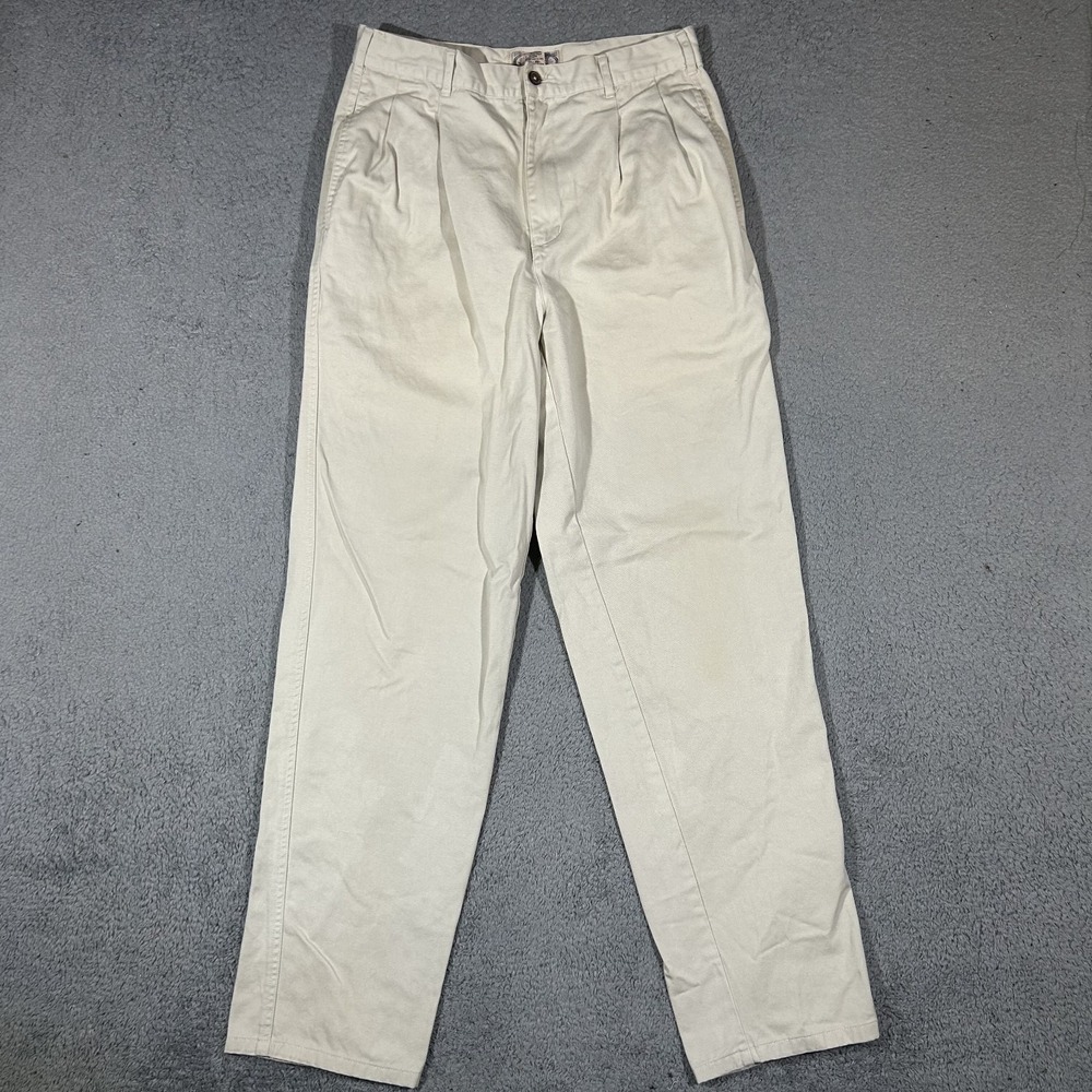 Vintage Abercrombie & Fitch Pants Mens 30x32 Khaki Pleated Chino Trousers #3896